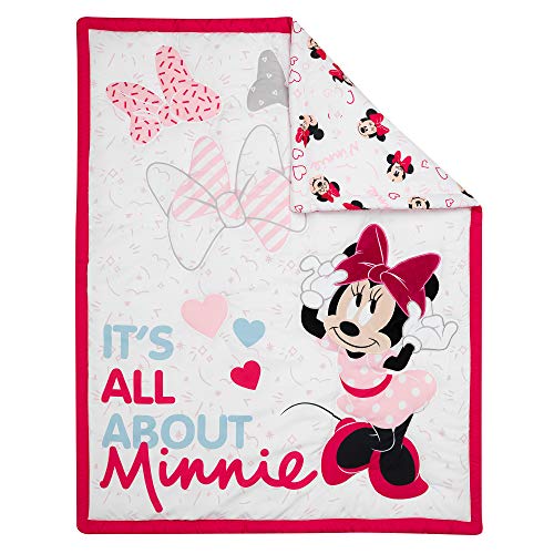 Lambs & Ivy Disney Baby Minnie Mouse Love 3-Piece Pink Nursery Crib Bedding Set - color: Minnie Mouse Love