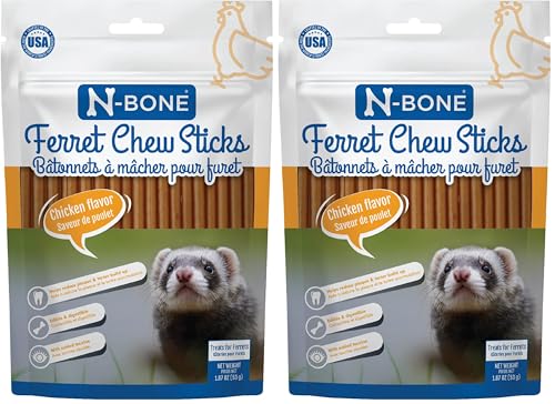 N-Bone Ferret Chew Sticks Chicken Flavor, 1.87-oz Bag (Pack of 2) - size: 1.87 Ounce (Pack of 2)