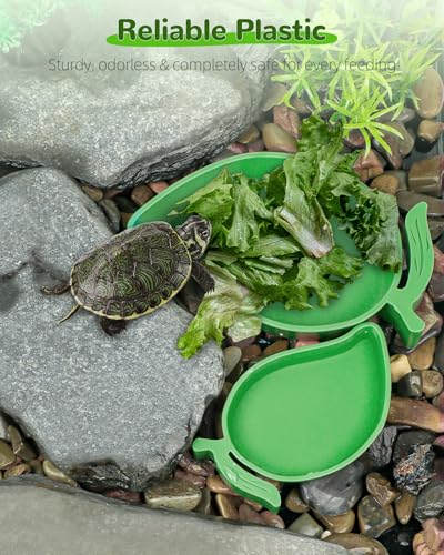 Pawfly 2 Pcs Reptile Water Bowl, Tortoise Water Dish, Food & Water Feeder, Cute Mango Feeding Dish, Tortoise Habitat Accessories for Turtle, Gecko, Bearded Dragon & Lizard, 2 Sizes - color: Mango-Shaped, size: 2 PCS