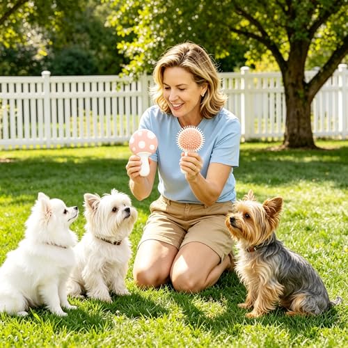 Small Dog Grooming Brush,Mushroom Shaped Puppy Brush Detangling Dog Hair Brushes for Wet or Dry - Perfect for Shih Tzus,Yorkies,Maltipoos - Ideal Puppy Hair Brushes for Maltese Small Breeds (Pink) - color: Pink