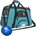 PetAmi Airline Approved Pet Carrier for Cats Small Dogs, Large Heather Blue | Soft Sided TSA Travel Bag, Sherpa Bed, Breathable Mesh Ventilation, Collapsible Bowl, Fits Under Seat, Up to 18 lbs - color: Heather Blue, size: Large - 19.5"L x 10.2"W x 12"H