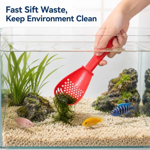 2 Pack Small Litter Scoop, Hamster Sand Bath Scoop, Plastic Litter Sifter for Small Animal Cage Cleaning, Chinchilla Gerbil Reptile Accessories