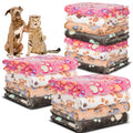 12 Pcs Small Dog Blanket Fleece Puppy Blankets Washable Pet Blankets for Cats Soft Flannel Paw Printed Throw for Guinea Pig Indoor Kittens Doggie (23 X 16 Inch, White, Dark Gray, Pink, Camel) - color: Gray, White, Camel, Pink