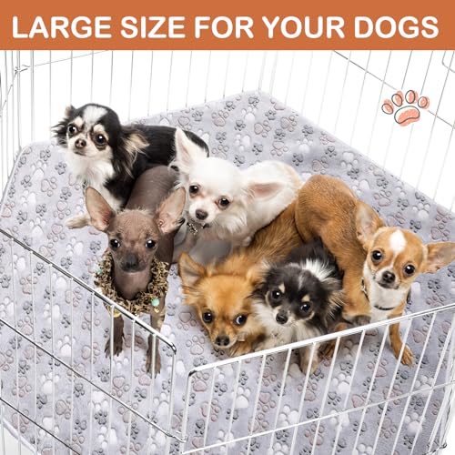 Preboun 4 Pcs 47 in Guinea Pig Playpen Pad Waterproof Hexagon Mat Reusable Dog Playpen Liner for Small Animal Rabbit Cage Tent Pee Pad Washable Yard Fence(Gray Paw)