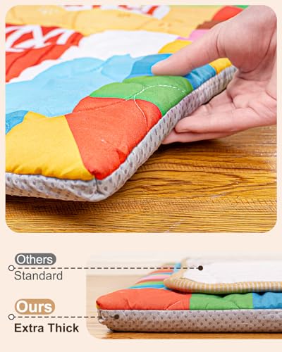 Foam Baby Play Mat, 50x50 Playpen Mat with Removable Cover | Machine Washable Cover, Thicken Cushioning Playmats for Baby, Non-Slip Bottom, Easy to Clean for Infants, Farm - color: Farm, size: 50" X 50"