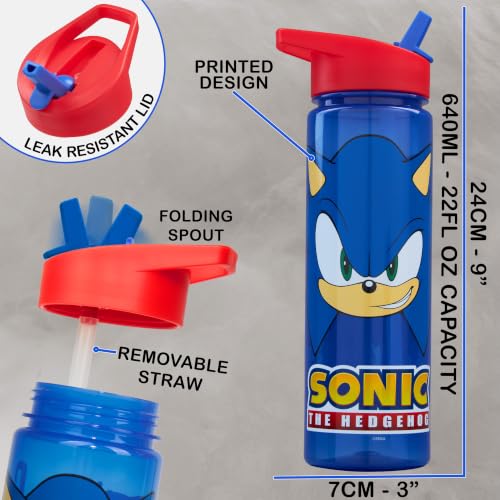 Get Trend Sonic the Hedgehog Kids Insulated Lunch Bag 3Pc Set with Reusable Bento Box and 20 fl oz BPA-Free Straw Water Bottle, Lightweight Kids Lunch Box, Gamer Gifts for Boys (Blue Sonic) - color: Blue Sonic