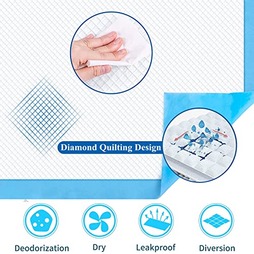 Rabbit Pee Pads Disposable Cage Liners Absorbent Leak-Proof Diaper Mat Small Animal Toilet Potty Training for Squirrel Guinea Pig Ferret Hedgehog Hamster Chinchilla Puppy (100PC, Blue) - size: 13''x18''- 100 Counts