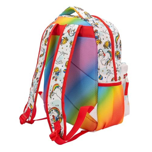 AI ACCESSORY INNOVATIONS Rainbow Brite Backpack for Girls, 16 x 12 x 5 inch School Bag with Laptop Pocket - color: Rainbow Brite