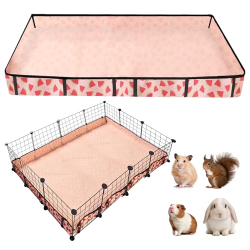Waterproof Guinea Pig Cage Liners, Washable & Reusable Small Animal Cage Mat, for Rabbit, Hamster, Chinchilla, Hedgehog (Watermelon),C&C 36x48 inches - size: C&C 3x4(36x48 inches)