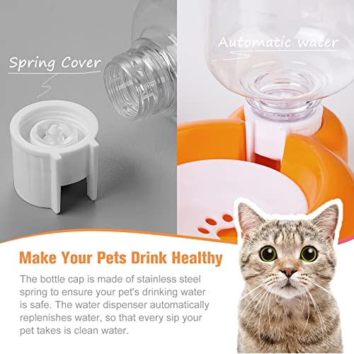 Dog Bowls, Cat Food and Water Bowl Set with Water Dispenser and Stainless Steel Bowl for Cats and Small Dogs - Orange - color: Orange