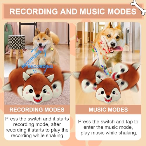 BABORUI Interactive Dog Toys Fox, Jumping Squeaky Dog Toys with Recording and Music Modes, Rechargeable Moving Dog Chew Toys for Small/Medium/Large Dogs to Keep Them Busy(Fox) - color: Fox