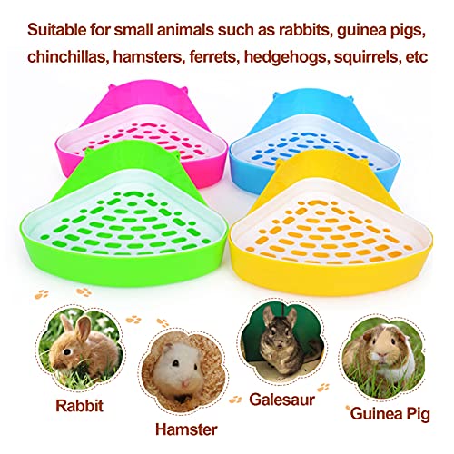 kathson Triangle Potty Trainer Corner Bunny Toilet Guinea Pig Litter Bedding Plastic Box Pet Pan for Rabbit Chinchilla Hamster Ferret Small Animal (Green) - color: Green