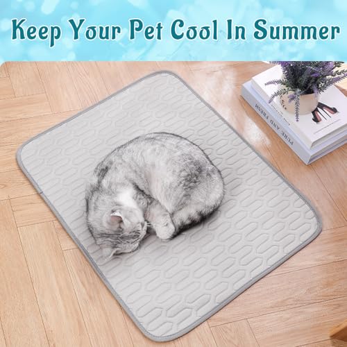 Cooling Mat for Dogs, No-Gel Ice Silk Pet Pad(Blue,XL) | Washable Anti-Slip Pet Cooling Mat for Dogs and Cats, Crates and Car Seats - color: Blue, size: 40"x28"