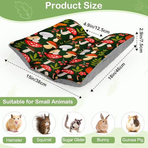 18"x15" Soft Plush Rabbit Bed Washable Cuddle Mat for Small Pets | Reversible Bunny Napping Cushion With Thicker Padding and Floral Designs for Comfortable Rest in Cages - size: Large