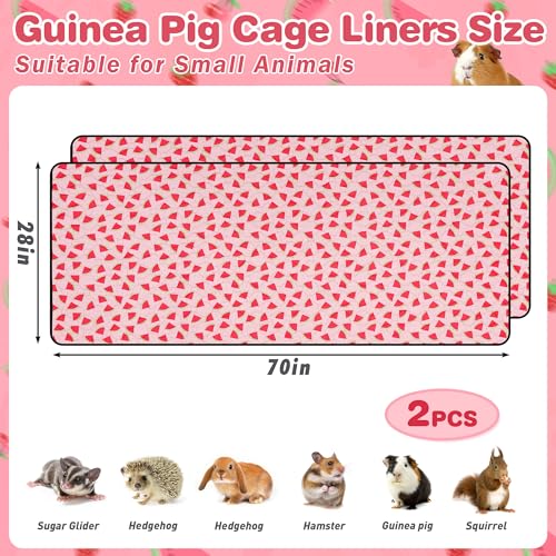 2 PCS Guinea Pig Cage Liner, Reusable Waterproof Guinea Pig Liner, Washable Small Animals Bedding, Super Absorbent Pet Pee Pads Guinea Pig Mats, Rabbit Mats for Cages (28 * 70 inch) - size: 28*70 inch 2pack