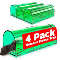 4 Pcs Humane Live Mouse Traps No Kill Reusable Mice Trap Catch | Green, PC Material, Reusable Capture & Release, Use for Home, Waterproof - size: 4 Pack