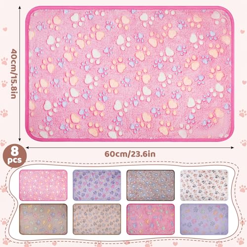 8 Pcs Guinea Pig Cage Liners Washable Fleece Pads 24 x 16 Inches | Reversible Bunny Scratch Pads and Cage Floor Mats, Designed as Enrichment Toys for Indoor Rabbits to Scratch, Rest and Play