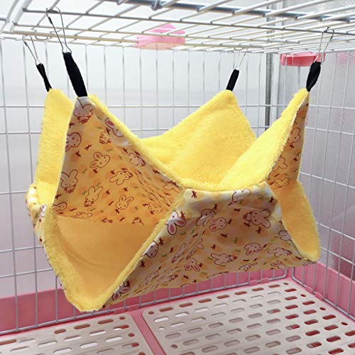Double-Layer Hamster Hammock Small Pet Cage Glider Bed Hanging Hammock Rat Swinging for Chinchilla Parrot Guinea Pig Rat
