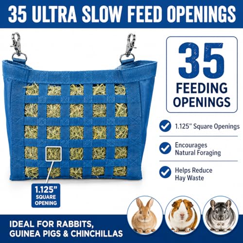 Rabbit & Guinea Pig Hay Bag Feeder with Super Tough Bottom® Design | Small 10.5" x 9" x 5" Hay Feeder | Organized Feeding | Made in USA Design (Pink, Small 10.5" x 9" x 5") - color: Pink