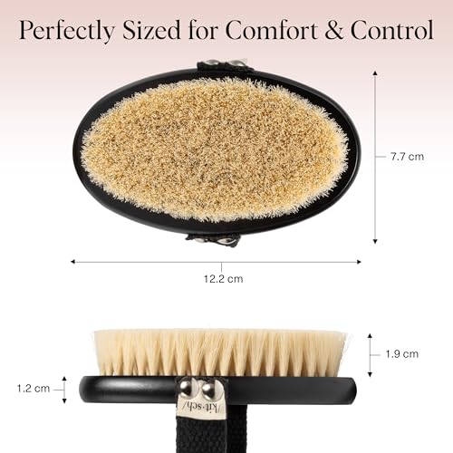 Kitsch Dry Brushing Body Brush for Lymphatic Drainage | Soft Bristles Shower Brush - Dry Brush to Remove Dry Skin and Improves Blood Circulation, Body Scrubber for Glowing Skin