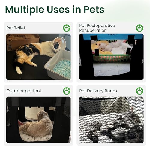 Love's Cabin Medium Dog Tent Crate, Portable Foldable Pop Up Dog Kennel Playpen with Carrying Case (Green) - color: Green, style: Medium