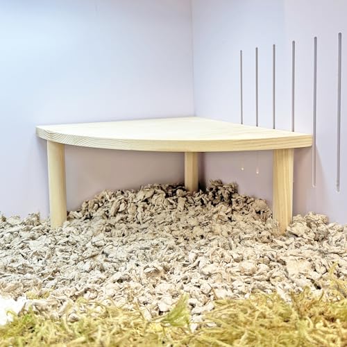 Exotic Nutrition Corner Riser Platform - Durable Wooden Platform for Small Animals Such as Hamsters, Degus, Gerbils, Rats and mice