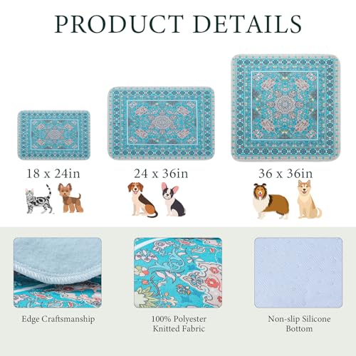 Homimp Washable Pee Pads for Dogs, 4 Pack Reusable Puppy Pads, Absorbent and Leakproof Dog Pee Pads, Non Slip Puppy Training Pads, Pet Mat for Floor, Crate, Couch, Whelping, 36"x36" - size: 36"x36"(Pack of 4)
