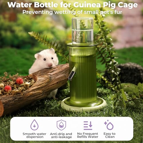 Mini&moe Hamster Water Bottle No Drip – 4 oz Guinea Pig Water Bottle for Glass Tank with Stand Leak Proof Small Animal Water Dispenser for Gerbil Chinchilla Ferret Squirrel Hedgehog