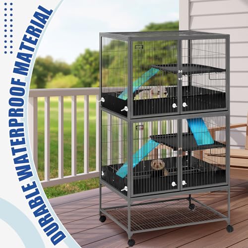 Scatter Guards Compatible with Ferret Nation & Critter Nation, 9 Pcs Pull Out Adjustable Small Animal Cages Guards, Urine & Litter Containment for Ferrets, Chinchillas, Rats(Black) - color: Black