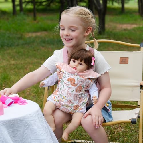 GAGAKU Baby Doll Carrier for Little Girls, Reborn Doll Accessories for Toddlers Kids 3+ Years Old, Toy Dolls Carrier - Roses - color: 3_rose