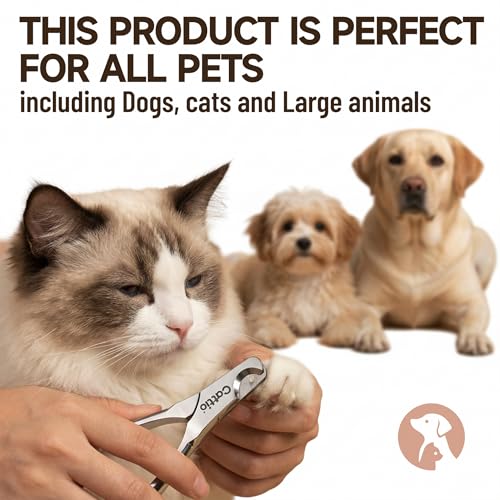 Dog Nail Clippers - All Steel Material, Built-in Spring,Heavy Duty Dog Nail Trimmer Full Metal Razor Sharp Professional for All Dogs Cats with Thick Toena,Dog Nail Trimmers - color: Dog Nail Clippers Set (Glossy)