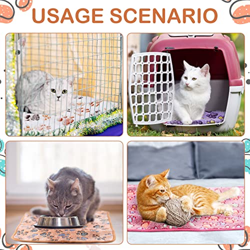 Reginary 4 Pcs Waterproof Guinea Pig Blankets Washable Small Animal Fleece Bedding Absorbent Guinea Pig Cage Liners Reusable Training Pee Pad Pet Sleep Mat for Hamster(Paw Print,35 x 24 Inch) - size: 35 x 24 Inch
