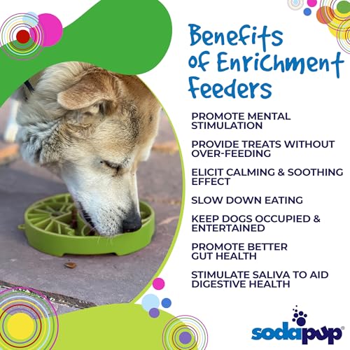 SodaPup Yin Yang eTray – Durable Enrichment Feeder Made in USA from Non-Toxic, Pet-Safe, Food Safe Material for Mental Stimulation, Calming, Slowing Down Eating, Healthy Digestion, & More - color: Dark Green Yin Yang Shallow eBowl