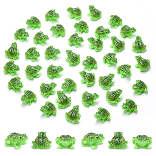 HOMICO 40 Pieces Mini Frogs Resin Tiny Animals for Crafts Dollhouse Fairy Garden Micro Moss Landscape Aquarium Potted Plant Decor - style: Frogs