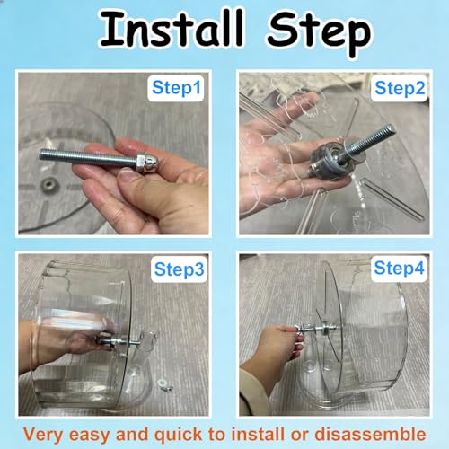 Hamster Silent Running Exercise Wheel for Small Animals, 9.5 inch | Anti-Skid, Adjustable Stand, Quiet Silent, Transparent Visible, Cage Mount, Gerbils, Rats, Mouse, Mice