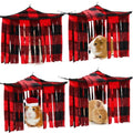 Huwena 4 Pcs Guinea Pig Hideout Fleece Hideaway Toys Cage Accessories Small Animals Corner Triangular Hammock Hamster Ferret Playing Sleeping Bed for Hedgehog Bunny Chinchillas (Christmas Plaid) - style: Christmas Plaid