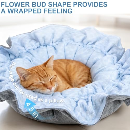 Cat Cooling Bed Mat - Upgraded Thickened 2-Sided Reversible Cold Pad for Cats Puppy Small Dogs Keep Cool in Summer, Adjustable Soft Cozy Pet Sleeping Blanket for Crate Floor Bed Sofa Kennel