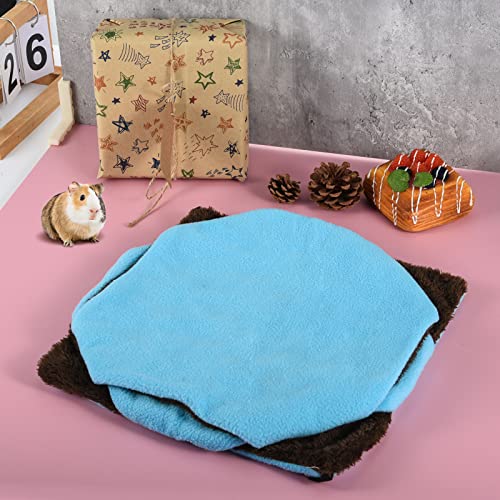 3 Tier Ferret Rat Hammock,Guinea Pig Cage Accessories,11.8x11.8Inches,Pet Cage Hanging Bunkbed Hammock for Small Animals,GuineaPig,Ferret,Kitten,Squirrel,Chinchilla,Rat,Parrot - color: cute blue