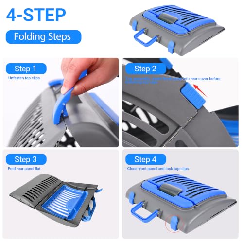 Foldable Portable Pet Carrier, Cat Carrier with Opening Door | Hard-Sided Travel Cat Carrier for Cats & Small Pets up to 25lbs, Blue - color: Blue