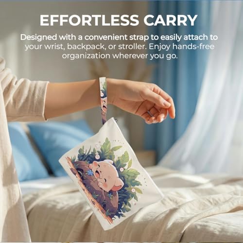 ENGVZ Wet Dry Bag, Waterproof Travel Pouch, Large Zipper Bag For Swimsuits, Diapers, Toiletries, Makeup, Women And Girls Cute Baby Piglet - color: Cute Piglet