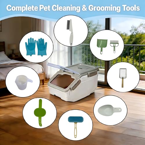 Extra Large Chinchilla Sand Bath Container Kit with Wash and Care Accessories, Chinchilla Dust Bath House, Plastic Dust Bath House for Chinchillas, Hamsters, Hedgehogs, Guinea Pigs and Small Animals