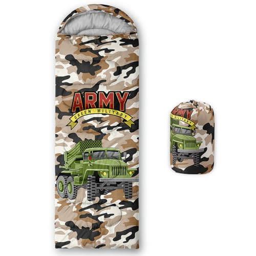 AILONEN Cartoon Car Sleeping Bags,Lightweight & Waterproof,3 Season Warm & Cool Weather,Cute Stars Printed Vehicles Transportation Sleeping Bags for Boys,Kids,Adults Travelling,Outdoors - color: Truck1