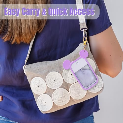 Mouse Design Silicone Case Compatible with Touchland Hand Sanitizer Spray 1 fl oz, Silicone Protective Case Holder with Keychain for Power Mist and Glow Mist, Purple - color: Purple