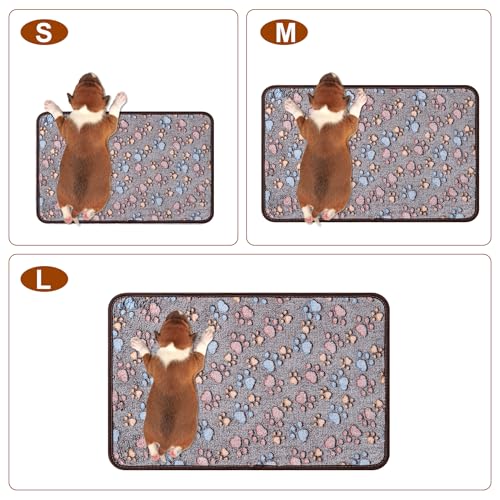 1 Pack 3 Blankets Super Soft Fluffy Premium Fleece Pet Blanket Flannel Paw Printed Throw for Dog Puppy Cat (Small 23x16'', Dark Coffee, Brown, Purple) - color: Dark Coffee, Brown, Purple, size: 23x16 inch(Pack of 3)