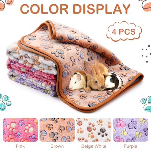 Tudomro 8 Pcs Guinea Pig Fleece Cage Liners,Paw,14 x 28 Inch | Washable Reusable Small Animal Bedding, Absorbent Blankets for Ferret Chinchilla, Soft Fleece Mat Pads Protect Furniture - size: 14 x 28 Inch