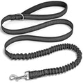 5FT Bungee Dog Leash Shock Absorbing Reflective Nylon Lead 2cm Wide | for Small/ Medium Dogs- Soft Handle- Lightweight- Anti-Pull Training- 6 Colors - color: Black