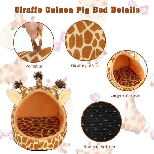 YUEPET Guinea Pig Bed 2 Pack, Washable Guinea Pig Hideouts, Shark & Giraffe | Guinea Pig Hideout, Guinea Pig House, Soft Plush Fabric, Washable Cave Beds, Anti-Slip Bottoms, Shark & Giraffe Designs - color: Shark and Giraffe