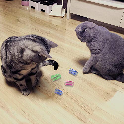 Andiker Cat Spring Toy, 12 Pc Colorful Cat Kicker Toys Interactive Cat Toys for Indoor Cats Swatting, Biting, Hunting to Kill Time and Keep Fit