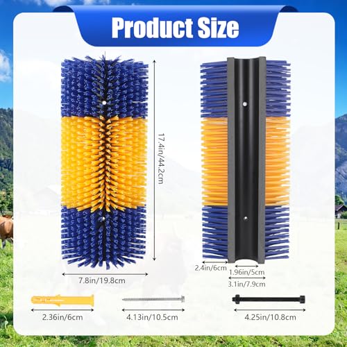 2pcs, Horse Brush, Livestock Scratching Brush, Goat Brush, Goat Scratching Post, Includes 8 Screws, Livestock Scratcher For Horses, Cows, Goats & Pigs Promotes Cleanliness & Skin Health