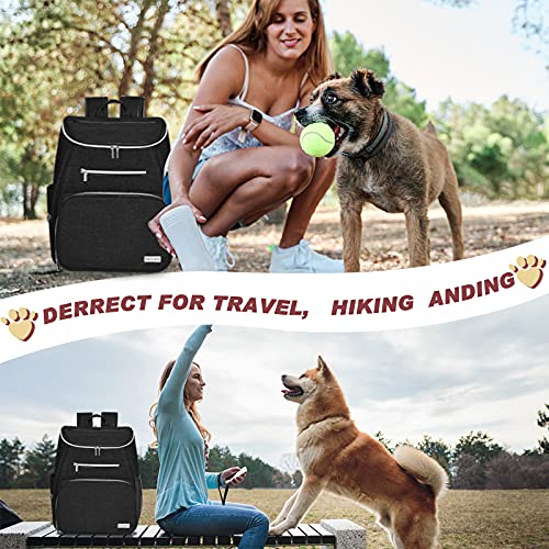 BAGLHER丨Dog Travel Bag Backpack, Airline Approved Pet Supplies Backpack, Dog Travel Bag with 2 Silicone Collapsible Bowls and 2 Food Baskets, Black - color: Black